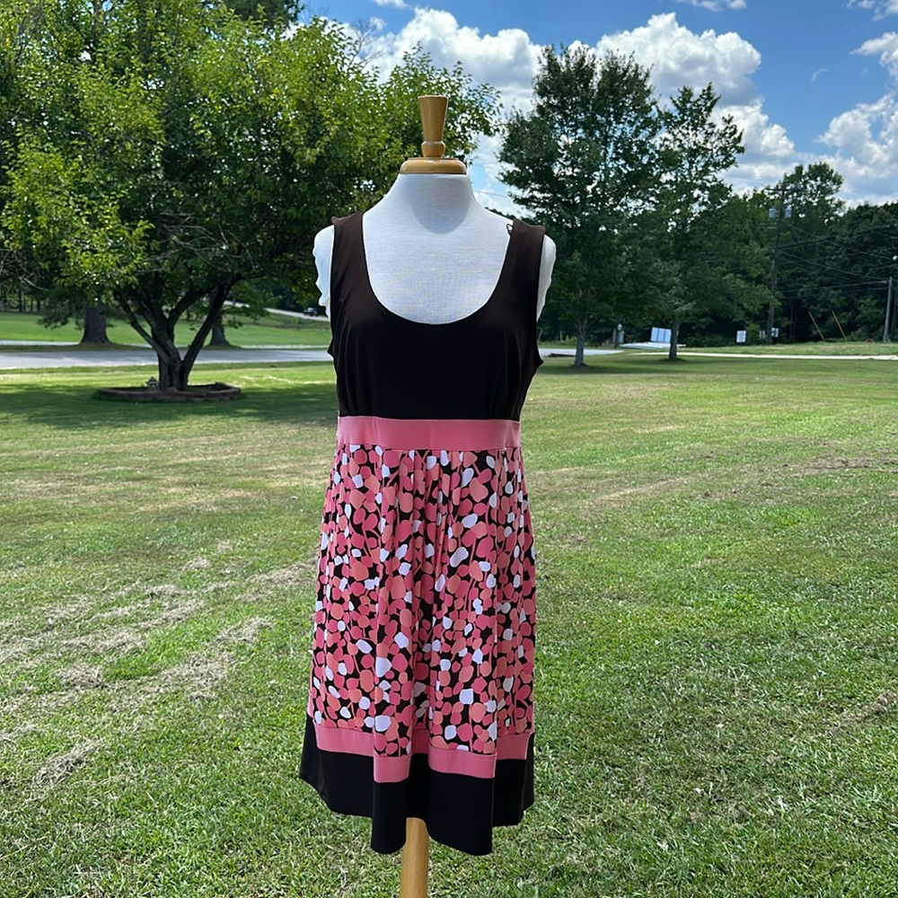 Brown and peach dress
